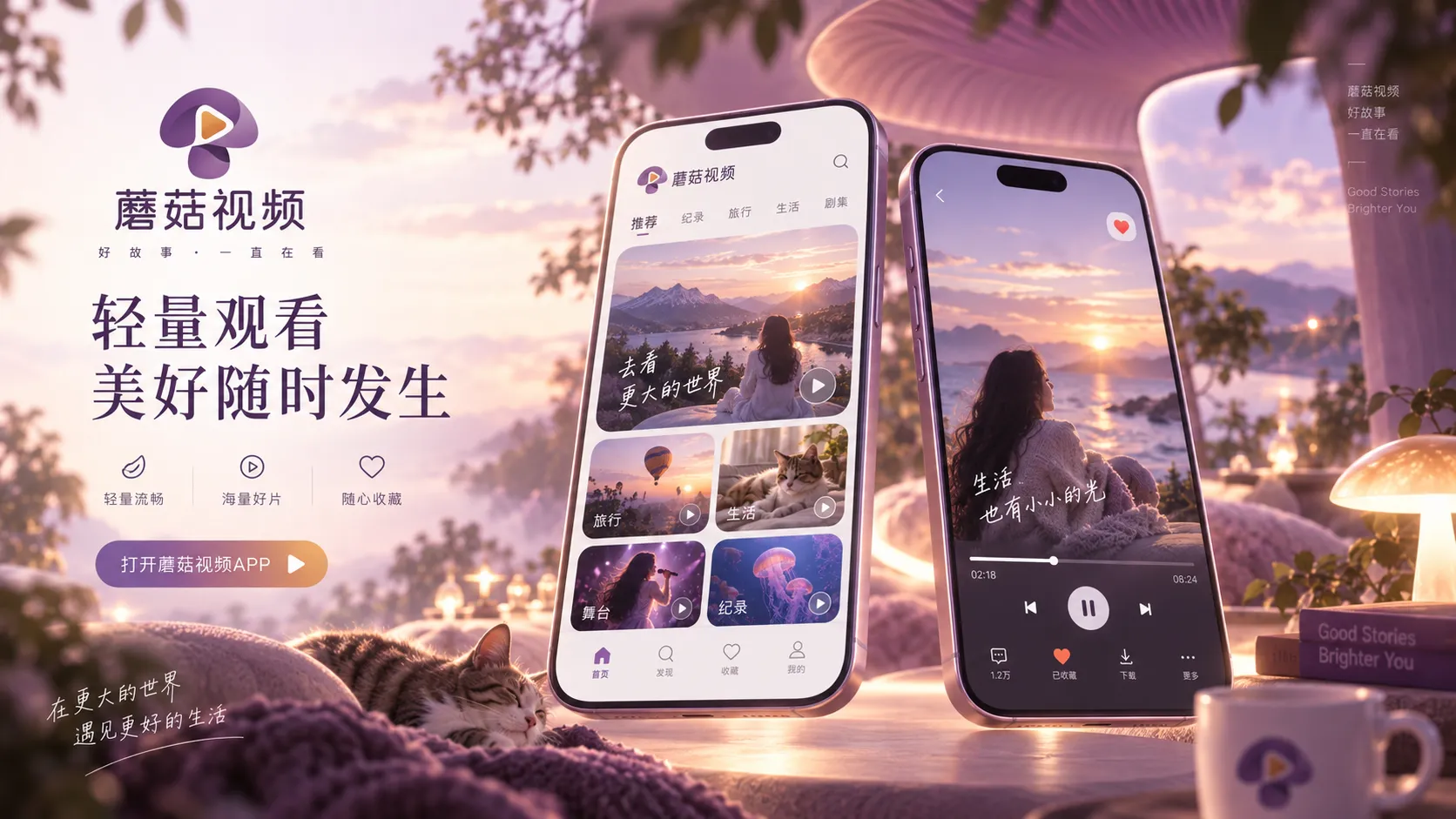 蘑菇视频 iOS 页面与浏览器使用提示