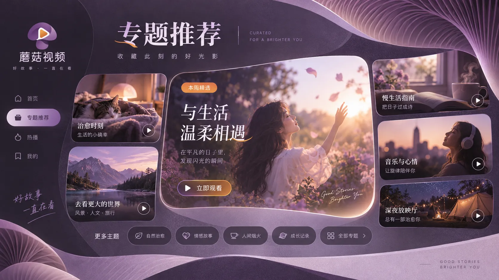 蘑菇视频主题索引与继续浏览路径